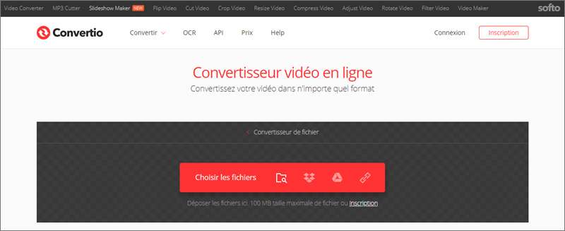 convertir le format vidéo avec Convertio