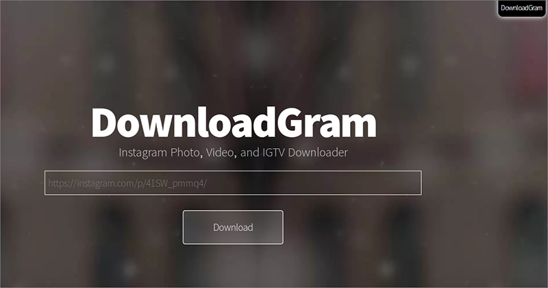télécharger la vidéo Instagram avec le site DownloadGram