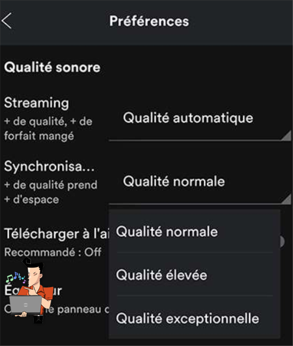 choix de la qualité sonore