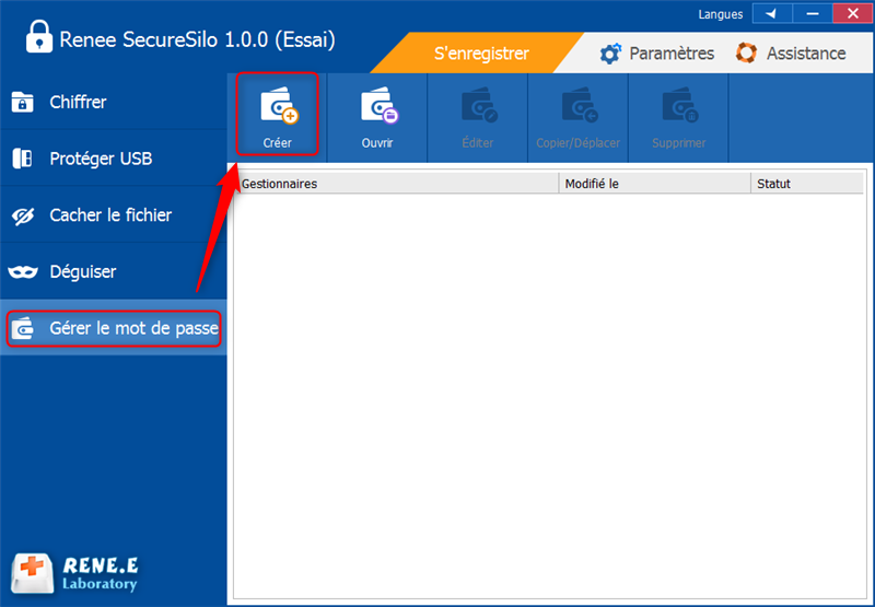 créer un coffre-fort de mot de passe Renee SecureSilo