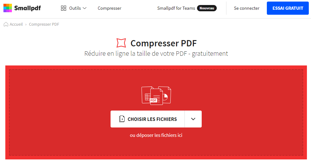 compresser le fichier PDF avec Smallpdf