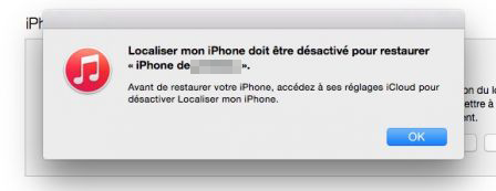 désactiver la fonction localiser mon iPhone