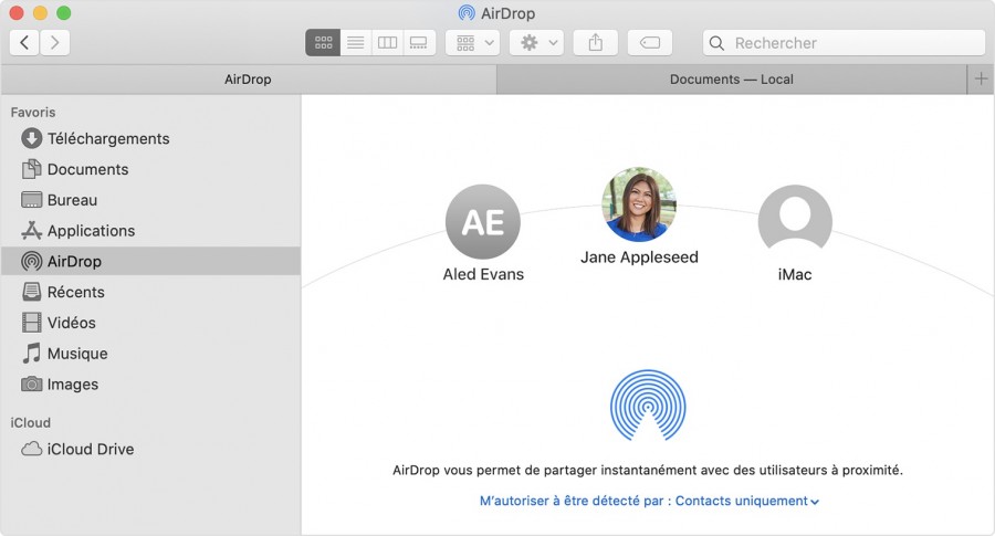 Activer AirDrop sur Mac