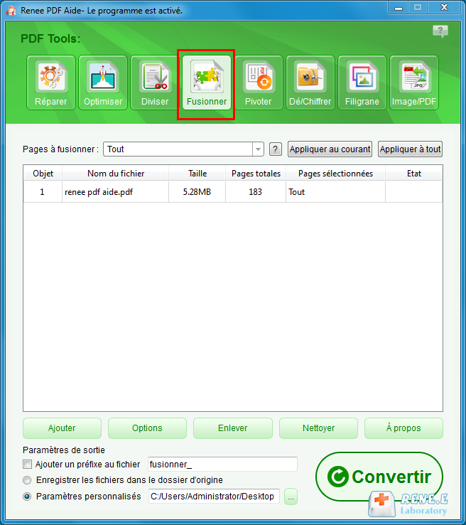 fusionner une document PDF