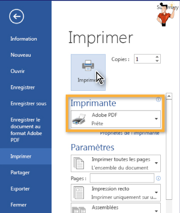 convertir Word en PDF avec Microsoft Word