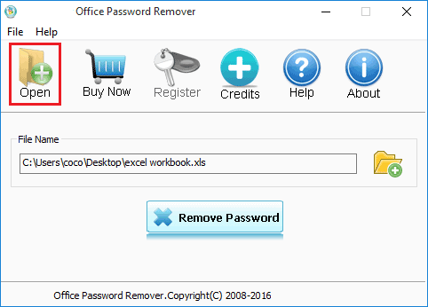 cracker le mot de passe de l'excel via Office Password Remover