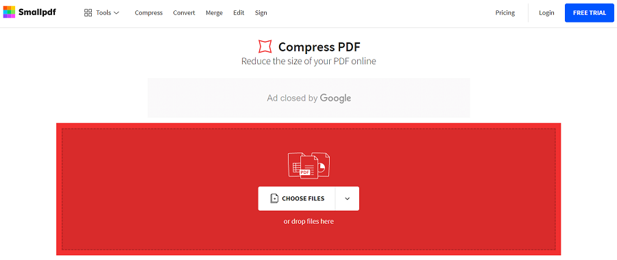 smallpdf pour compresser un document PDF