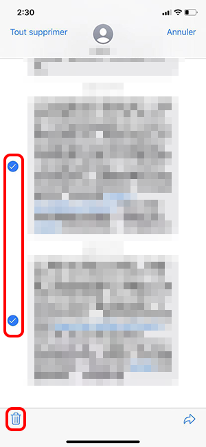 supprimer des messages d'un contact sur iPhone