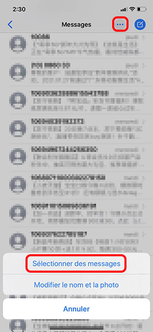 supprimer par lots les messages sur iPhone