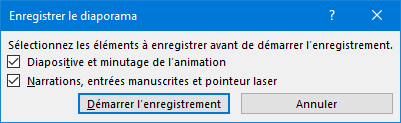 démarrer l'enregistrement