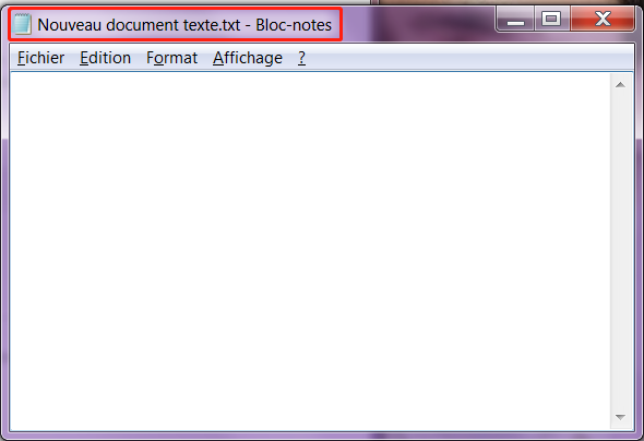 ouvrir un nouveau fichier Texte