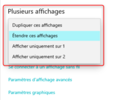 étendre ces affichage windows 10