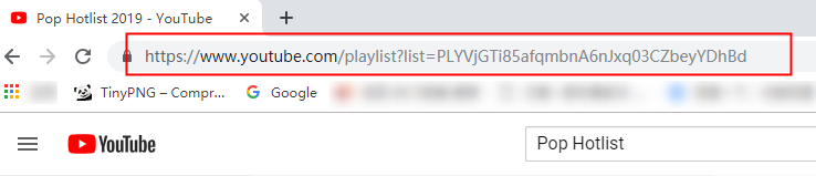 Trouvez la playlist YouTube cible et copiez le lien de la playlist.