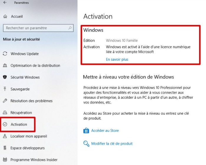 comment faire activer windows 10 gratuitement