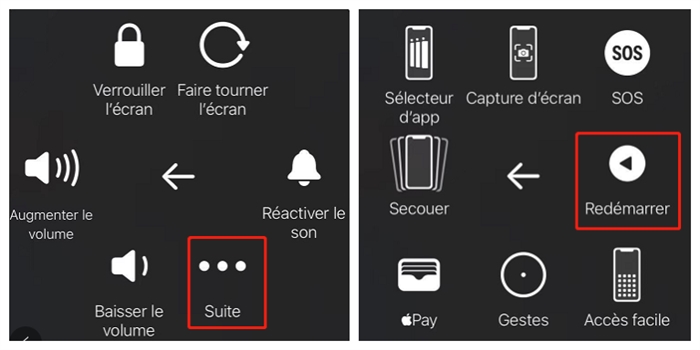 redémarrer iPhone 7 via l'assistive touch d'iPhone