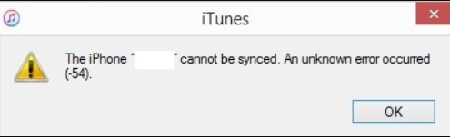 l'erreur de connexion iTunes 54