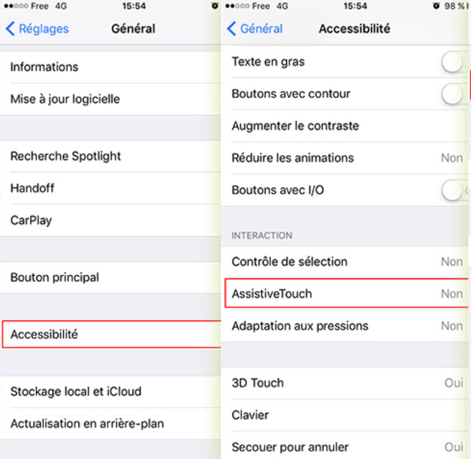 activer l'Assistive Touch sur iPhone 8