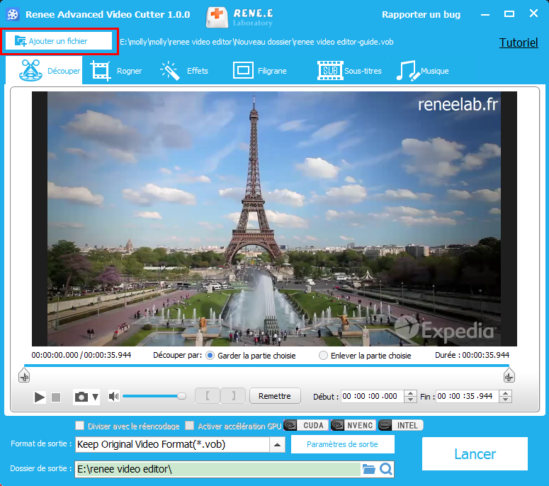 ajouter la vidéo VOB dans Renee Video Editor
