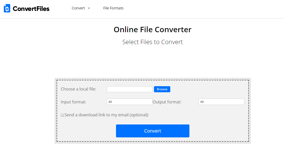 convertir le format vidéo sur le site ConvertFiles