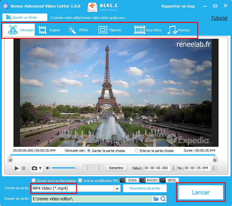 Convertir MOV en MP4 avec Renee Video Editor