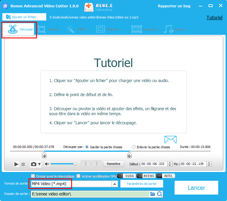 convertir MP3 en MP4 avec Renee Video Editor