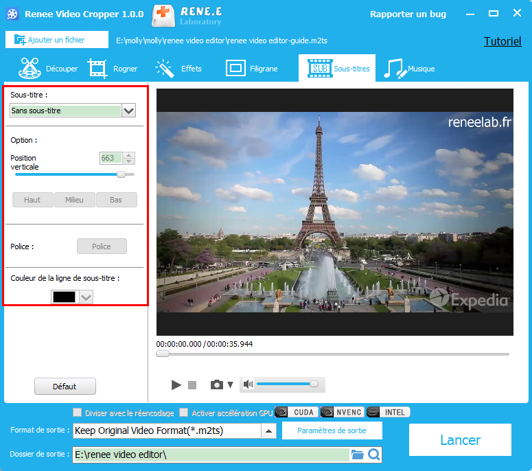 fonction de Renee Video Editor pour ajouter les sous-titres dans la vidéo