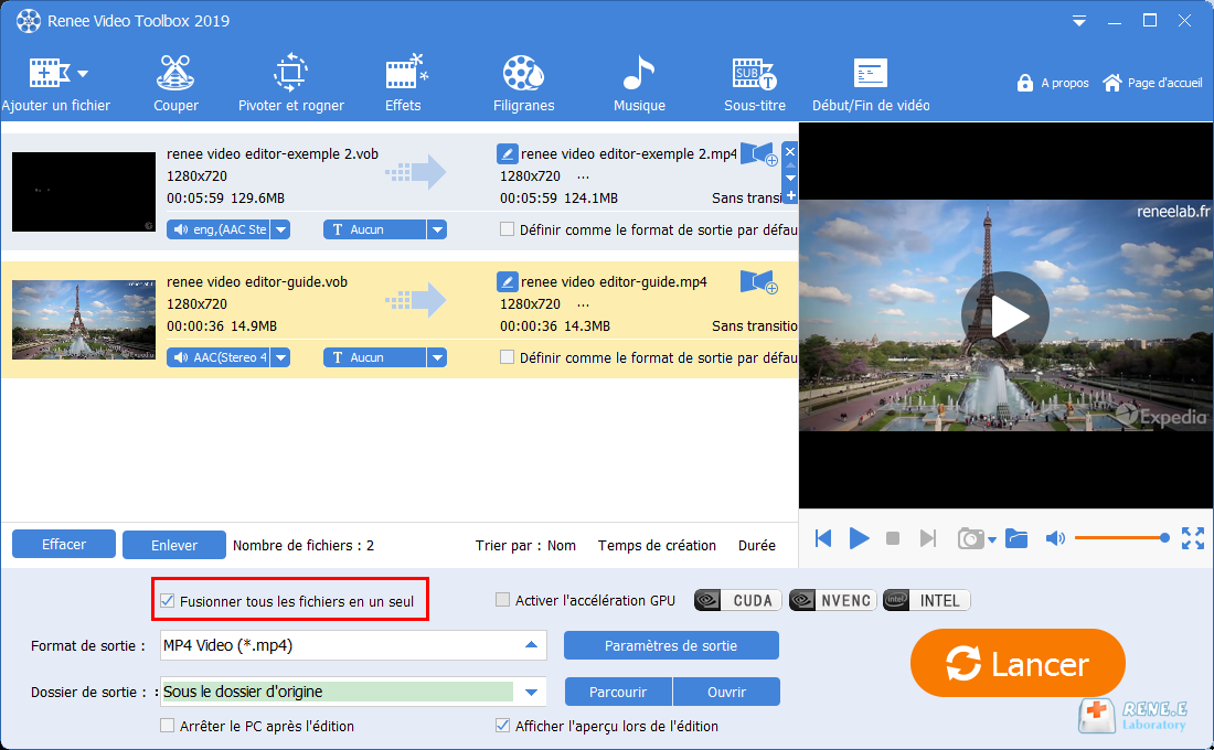 ajouter les vidéos à fusionner dans Renee Video Editor Pro