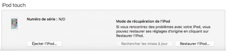 entrer en mode de récupération de l'ipod