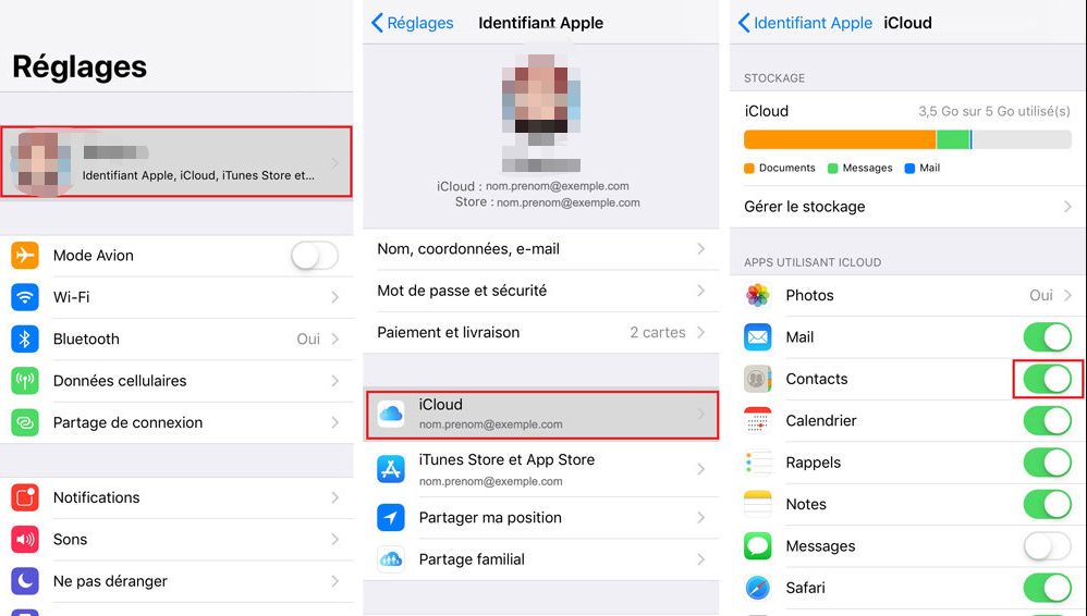 sauvegarder la liste de contact de l'iPhone