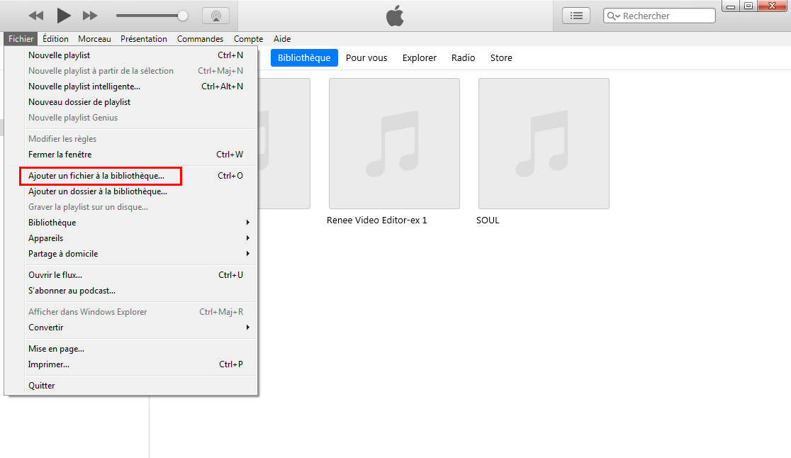 ajouter la musique dans iTunes