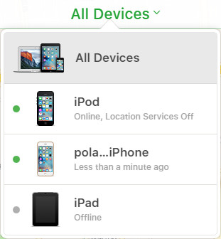 trouver votre iPod touch dans la liste