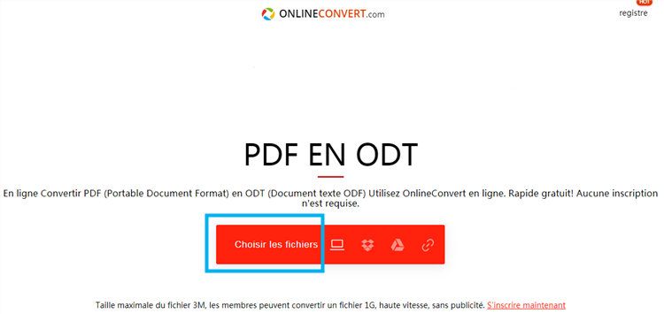 Onlineconvert PDF to ODT