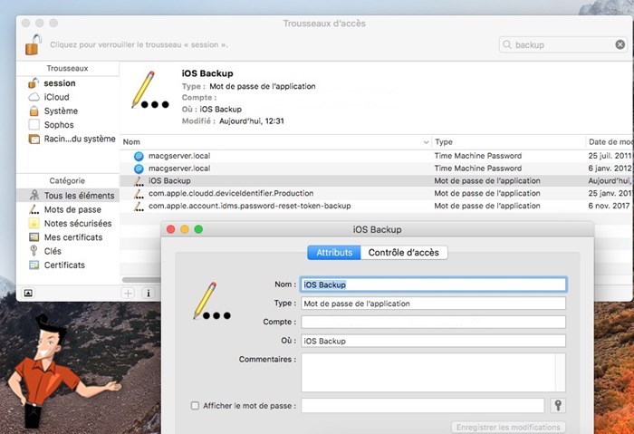 gérer le mot de passe du Mac OS