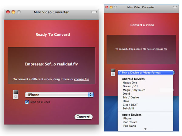 convertisseur vidéo Miro Video Converter