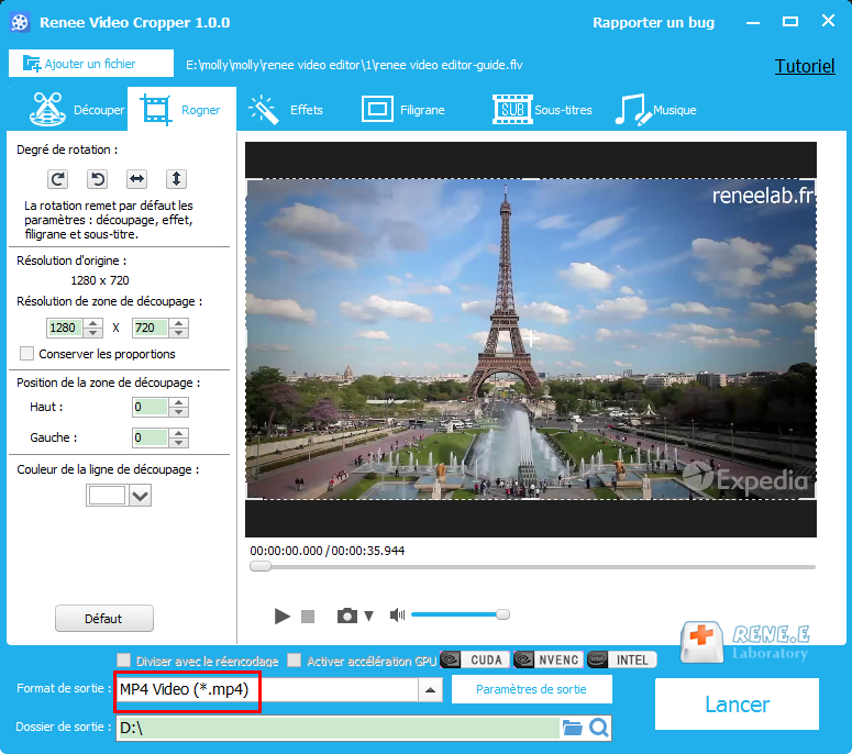 convertir FLV en MP4 avec Renee Video Editor