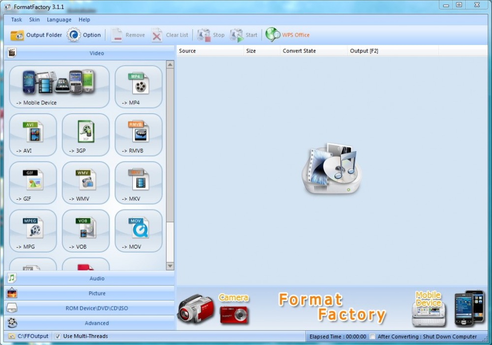 Format Factory pour convertir MP4 en MP3