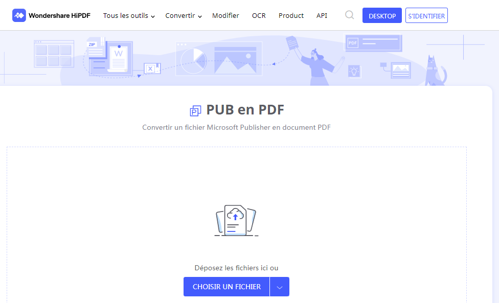 convertir PUB en PDF via HIPDF
