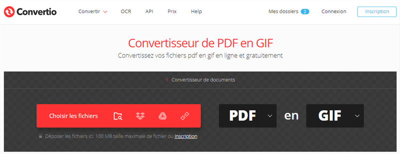 convertir le fichier PDF en GIF