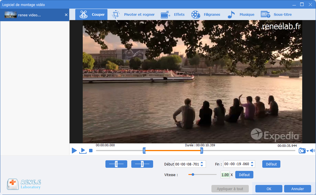 couper une vidéo avec Renee Video Editor Pro
