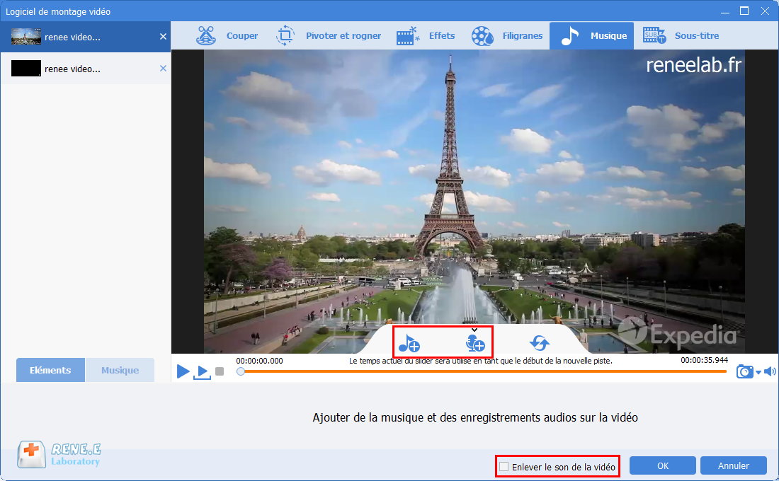 ajouter la musique de fond dans la vidéo avec Renee Video Editor Pro