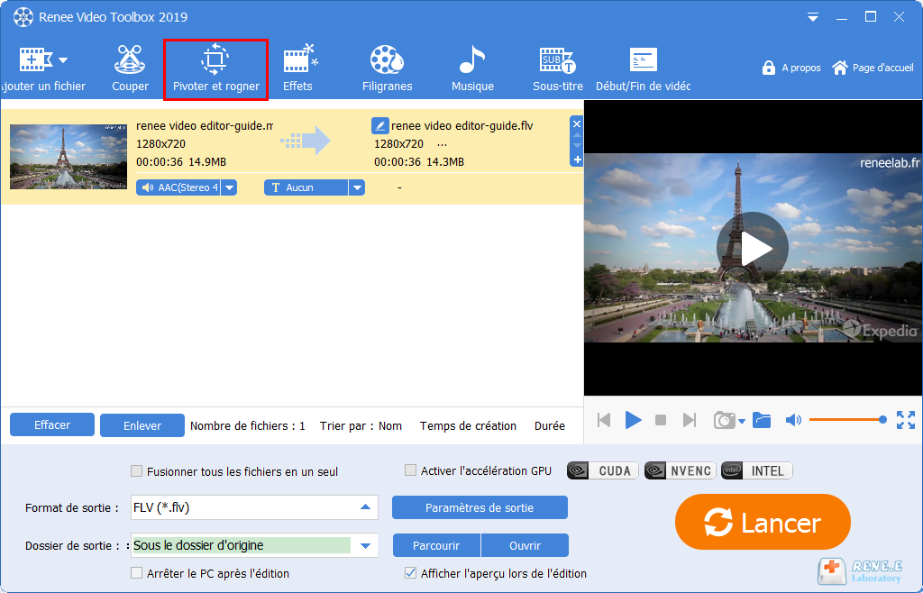 pivoter la vidéo avec Renee Video Editor Pro