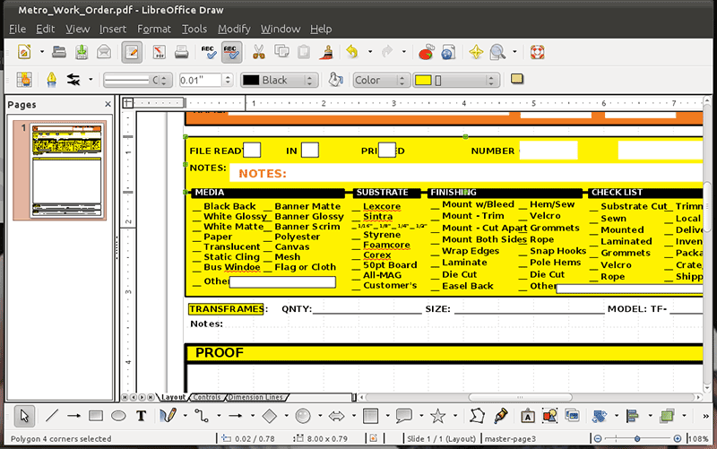 l'éditeur PDF gratuit LibreOffice Draw PDF