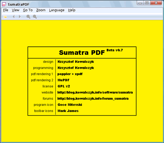 lecteur PDF gratuit sous Windows Sumatra PDF