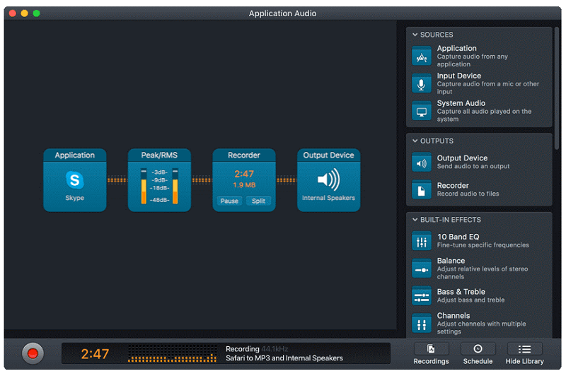 settings for microphone on audio hijack pro