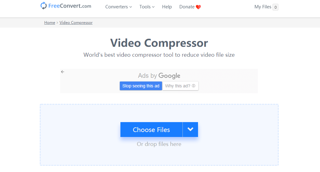 compresser une vidéo sur le site FreeConvert