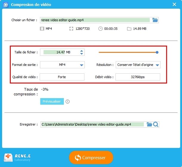 compresser une vidéo MP4 avec Renee Video Editor