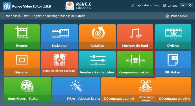 sélectionner la fonction Compresseur vidéo