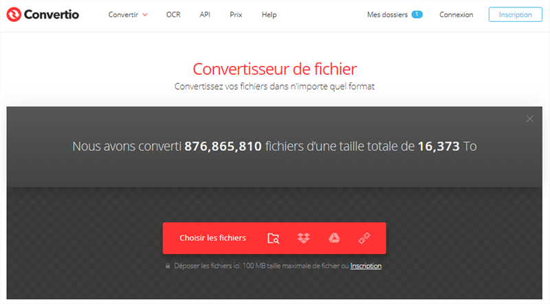 convertir le fichier PDF en Word via Convertio