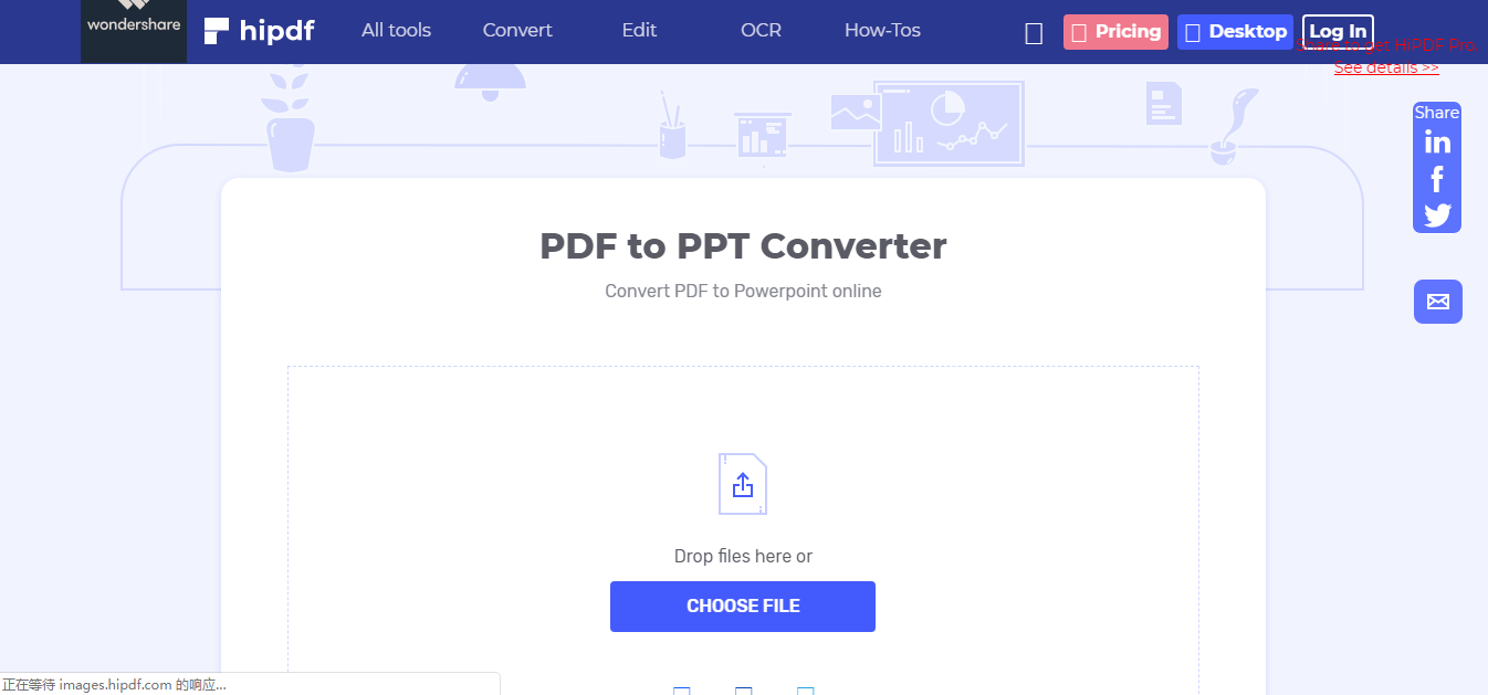 convertir pdf en ppt via Hipdf