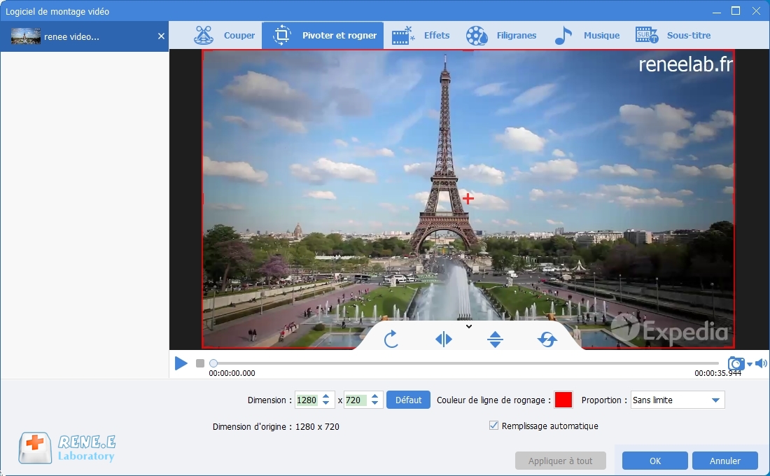 pivoter une vidéo avec Renee Video Editor Pro